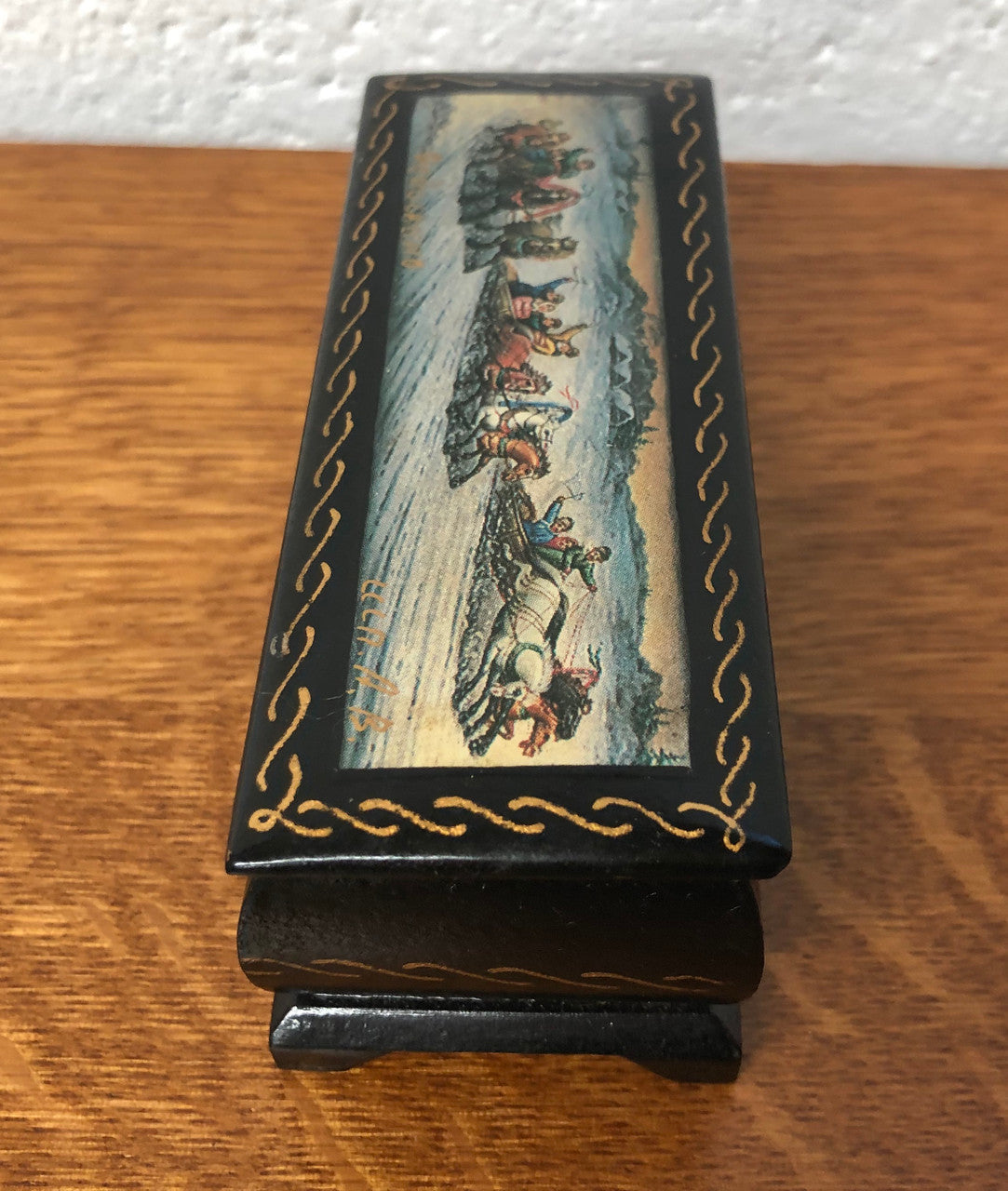 Vintage Russian Lacquer Box Hand-Painted Box