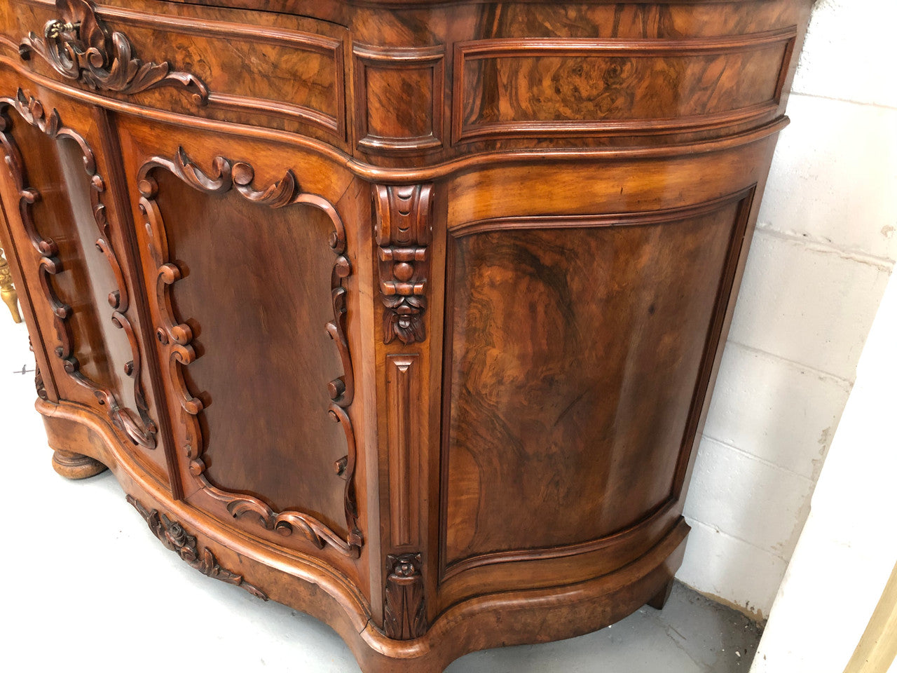 Antique French Figured Walnut Marble Top Buffet | Antique & Vintage | Moonee Ponds Antiques | Australia Wide Delivery