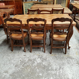 French Louis XV Parquetry Style Dining Table