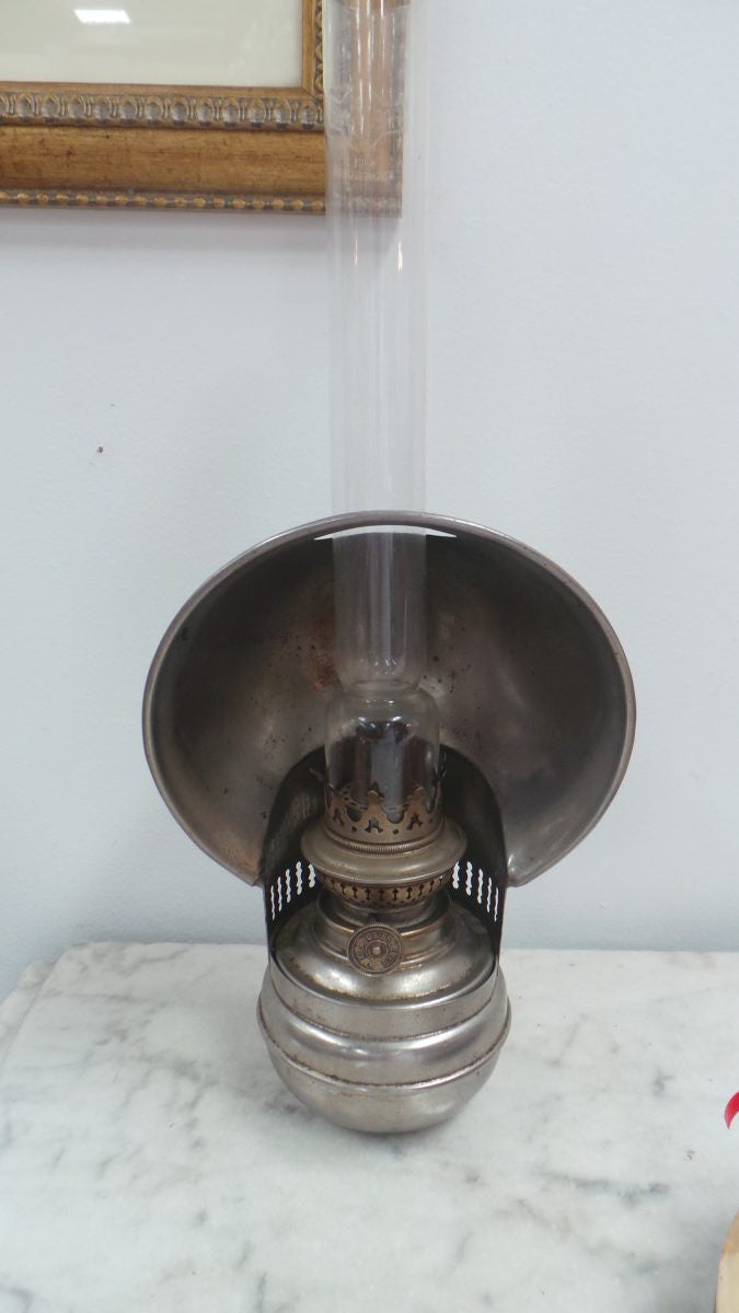 Antique Kerosene Metal Lamp With Reflector | Antique & Vintage | Moonee Ponds Antiques | Australia Wide Delivery