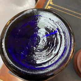 Large Edwardian Bristol Blue & Gilt Enamelled Vase