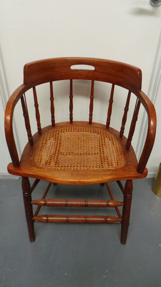 Set Of 10 English Oak Captain’s Chairs