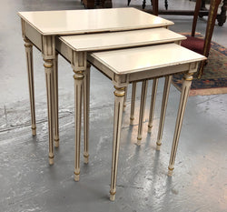 Vintage French Style Painted Nest Of Three Tables | Antique & Vintage | Moonee Ponds Antiques | Australia Wide Delivery