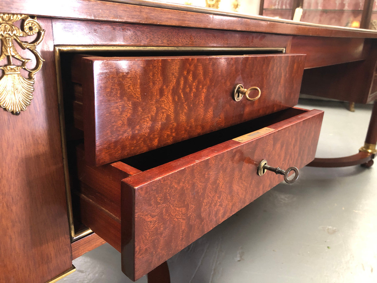 An Impressive French Deco Empire Mahogany Desk | Antique & Vintage | Moonee Ponds Antiques | Australia Wide Delivery