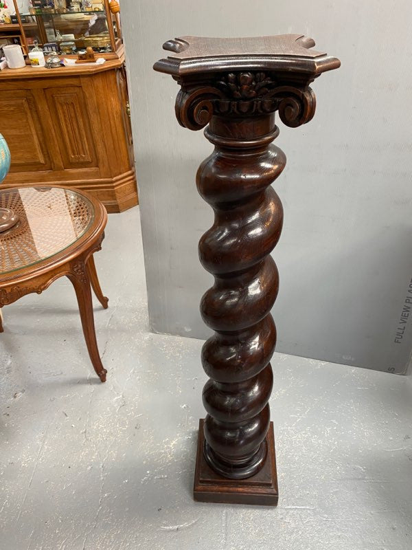 Antique French 19th Century Barley Twist Oak Pedestal | Antique & Vintage | Moonee Ponds Antiques | Australia Wide Delivery