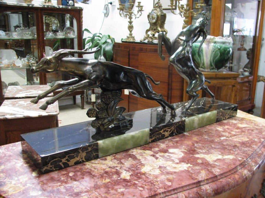 French Art Deco Deer Sculpture