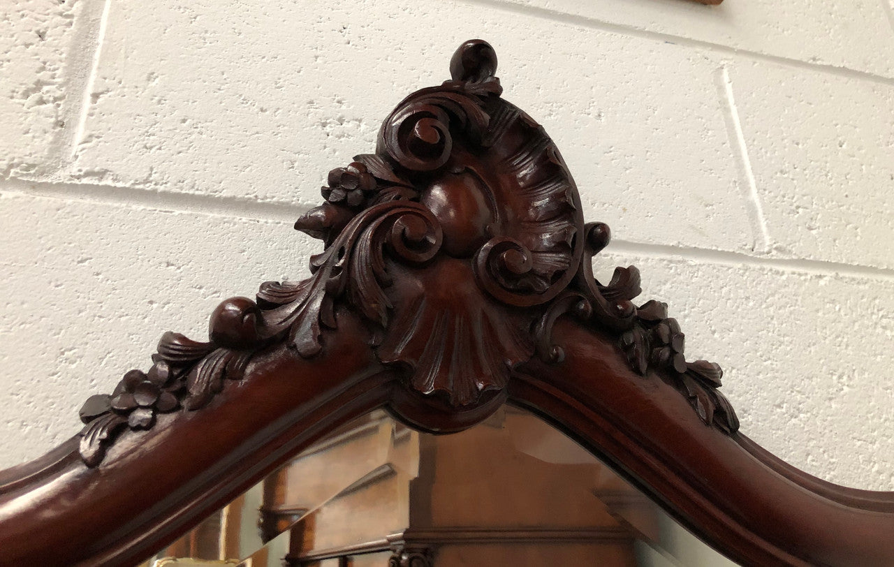 Lovely French Mahogany Wall Mirror | Antique & Vintage | Moonee Ponds Antiques | Australia Wide Delivery