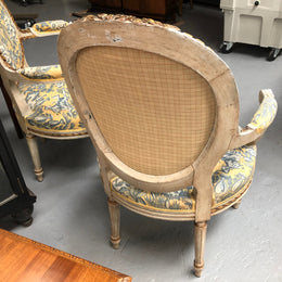 Beautiful Pair of French upholstered Arm chairs