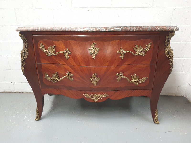 19th Century French Louis XV Style Commode With Marble Top