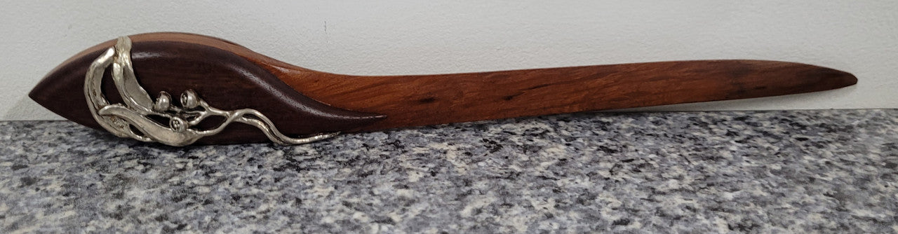 Australian Cedar and sterling silver letter opener. In good original condition, please view photos as they help form part of the description.