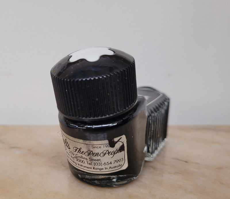 Authentic vintage "MONT BLANC" quality glass bottled fountain pen ink.