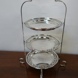 Three Tier Silver Plated Cake Stand