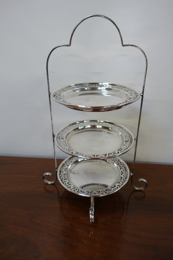 Three Tier Silver Plated Cake Stand | Antique & Vintage | Moonee Ponds Antiques | Australia Wide Delivery