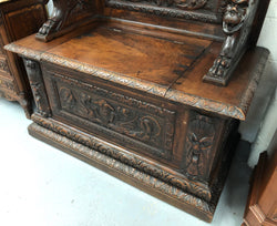 Beautifully Carved 19th Century Gothic Style Hall Seat | Antique & Vintage | Moonee Ponds Antiques | Australia Wide Delivery