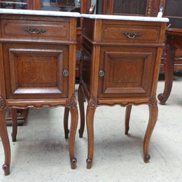 Pair of French oak Bedside Cabinets-4