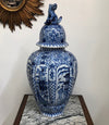 Large Early 18th Century Dutch Delft Hand Painted Lidded Vase | Antique & Vintage | Moonee Ponds Antiques | Australia Wide Delivery