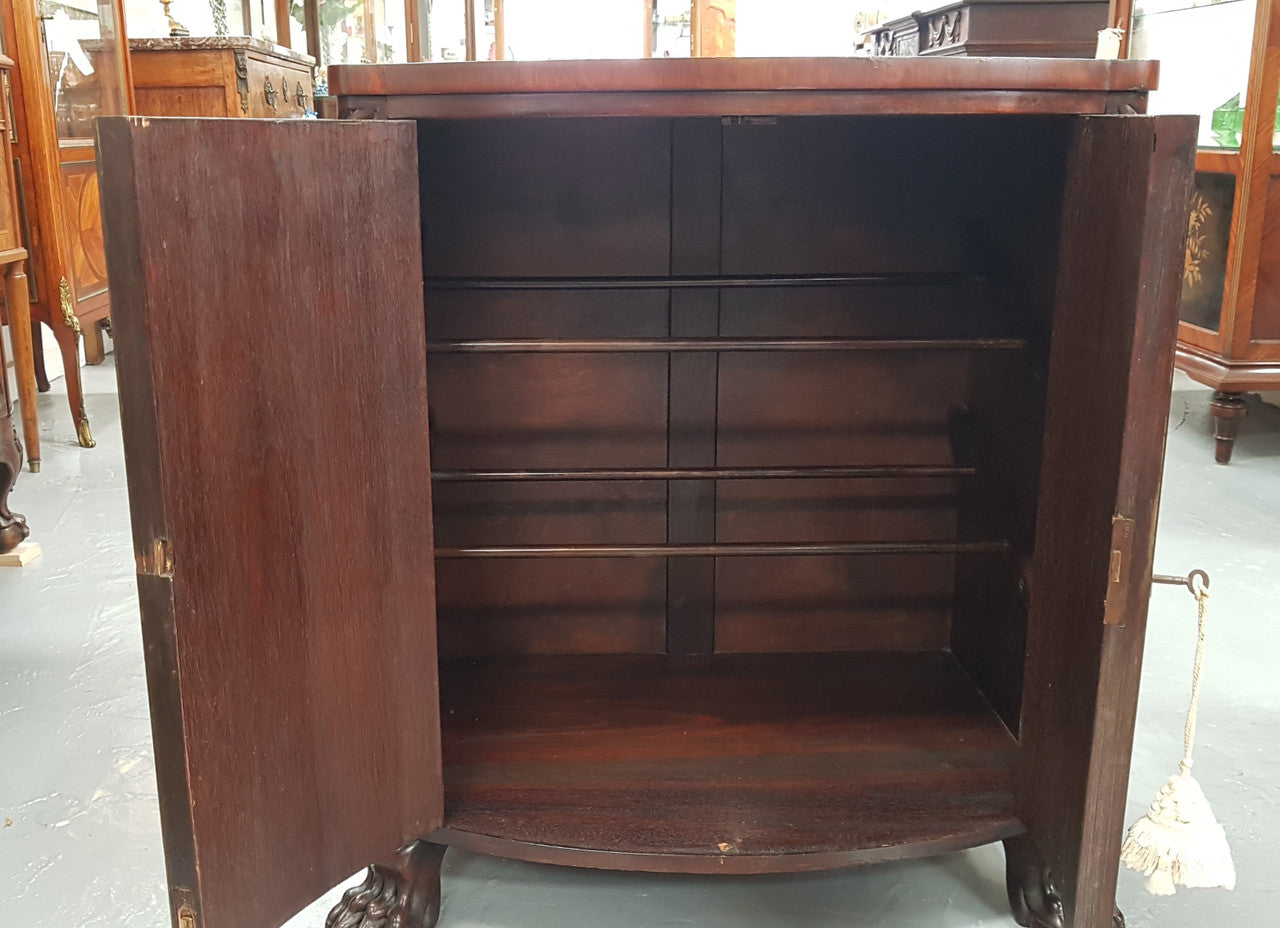 Antique Flame Mahogany Claw Foot Shoe Cupboard | Antique & Vintage | Moonee Ponds Antiques | Australia Wide Delivery