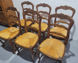 Set of 6 French Louis 15th Style Rush Seated Dining Chairs | Antique & Vintage | Moonee Ponds Antiques | Australia Wide Delivery