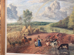 Large Oil Painting Rural Landscape | Antique & Vintage | Moonee Ponds Antiques | Australia Wide Delivery
