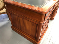 Antique French Mahogany & Leather Inset Top Double Pedestal Partners Desk | Antique & Vintage | Moonee Ponds Antiques | Australia Wide Delivery