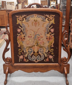 Appealing Hand Stitched Embroidered Wooden Framed Fire screen | Antique & Vintage | Moonee Ponds Antiques | Australia Wide Delivery