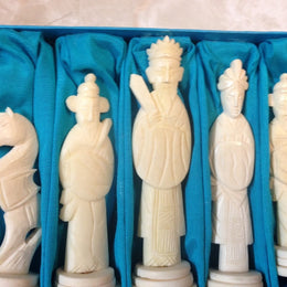 Old Chinese Ox Bone Chess Set