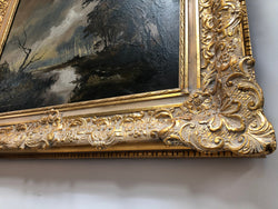 French Gilt Framed "River Landscape" Oil On Canvas | Antique & Vintage | Moonee Ponds Antiques | Australia Wide Delivery