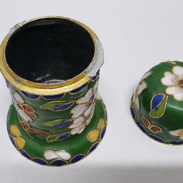 Vintage Cloisonné Toothpick-Match Holder