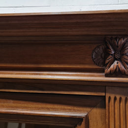 Stunning French Henry II style Walnut two door bookcase. In good original detailed condition.