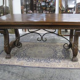 French Oak Spanish Style Dining Table