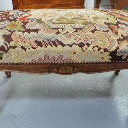 Antique French Louis XV Style Tapestry Stool