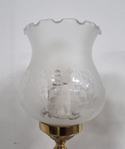 Beautiful Pair of Glass Etched Table Lamps | Antique & Vintage | Moonee Ponds Antiques | Australia Wide Delivery