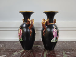 Pair Antique 19th Century Paris Porcelain Grecian Style Vases | Antique & Vintage | Moonee Ponds Antiques | Australia Wide Delivery