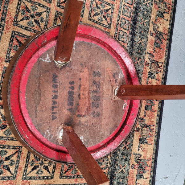 Vintage Hand Crafted barrel coffee table. It has been sourced locally and is in good original condition.