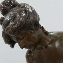 Rare French Bronze Statue Lady Figurine