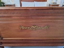 Louis XVI Style Mahogany Queen Size Bed On Original Castors | Antique & Vintage | Moonee Ponds Antiques | Australia Wide Delivery