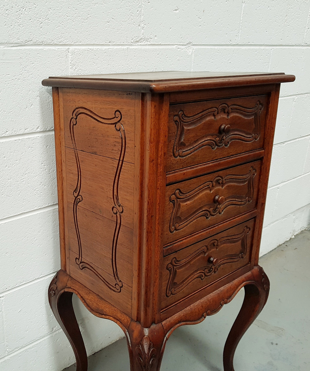 Antique French Oak Louis XV Style 3 Drawer Bedside Cupboard | Antique & Vintage | Moonee Ponds Antiques | Australia Wide Delivery