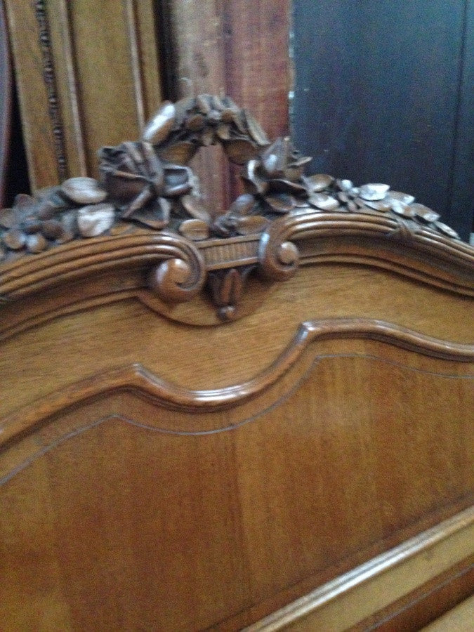 French Oak Queen Size Bed