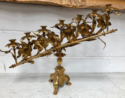 Fabulous & Highly Decorative Set Of Three French Brass Candelabras | Antique & Vintage | Moonee Ponds Antiques | Australia Wide Delivery