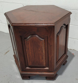 Hexagonal Mahogany Enclosed Side Cabinet With Two Doors | Antique & Vintage | Moonee Ponds Antiques | Australia Wide Delivery