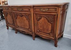 French Burr Walnut-Walnut Parquetry Top Three Door Sideboard | Antique & Vintage | Moonee Ponds Antiques | Australia Wide Delivery