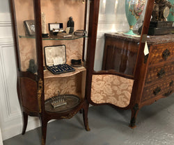 Stunning Antique Louis XV Style Walnut & Marquetry Inlay Vitrine | Antique & Vintage | Moonee Ponds Antiques | Australia Wide Delivery