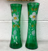 Beautiful Pair of hand painted glass Vases | Antique & Vintage | Moonee Ponds Antiques | Australia Wide Delivery