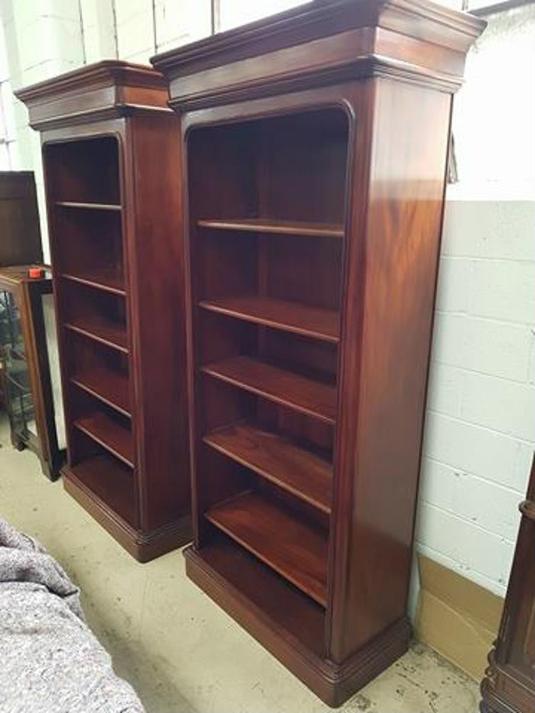 Australian Custom Built Solid Mahogany Bookcases
