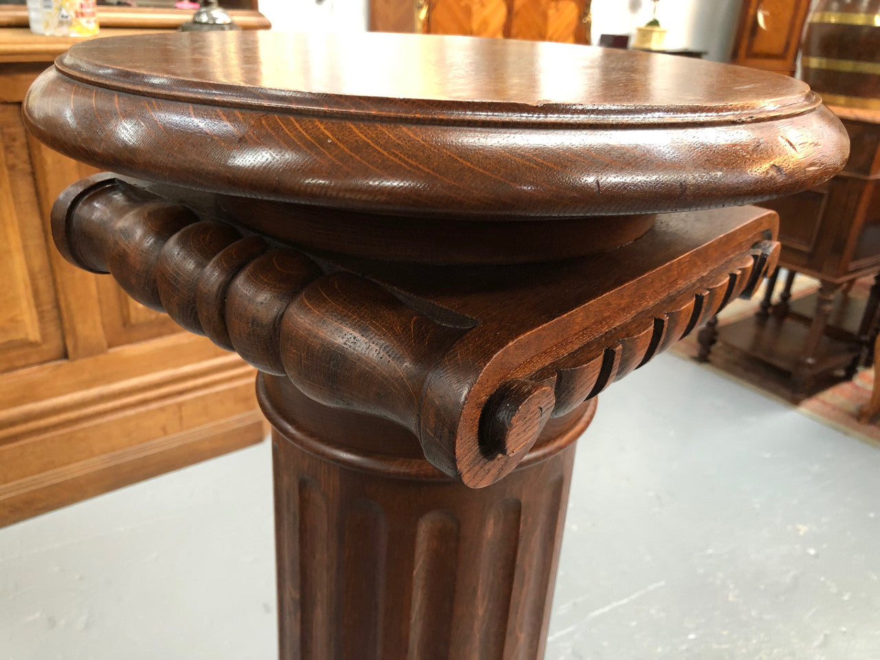 Stunning Tudor Style English Oak Pedestal | Antique & Vintage | Moonee Ponds Antiques | Australia Wide Delivery
