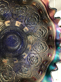 Large Cobalt Carnival Glass Bowl | Antique & Vintage | Moonee Ponds Antiques | Australia Wide Delivery