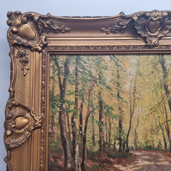 Amazing French signed oil on canvas painting of trees, it is framed in a lovely gilt frame. In good original condition. Please see photos as they form part of the description.