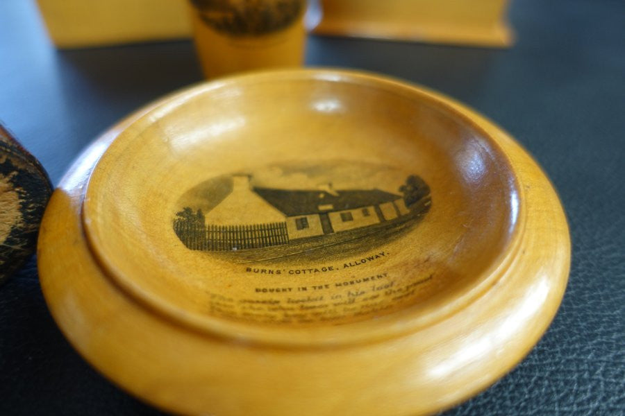 Selection Of English Mauchline Ware Antique Boxes