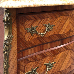 Kingwood Louis XV Inlaid Marble Top Semainier