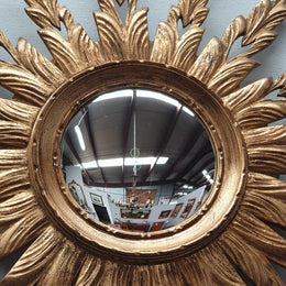 Gilt Wooden Convex Star Mirror